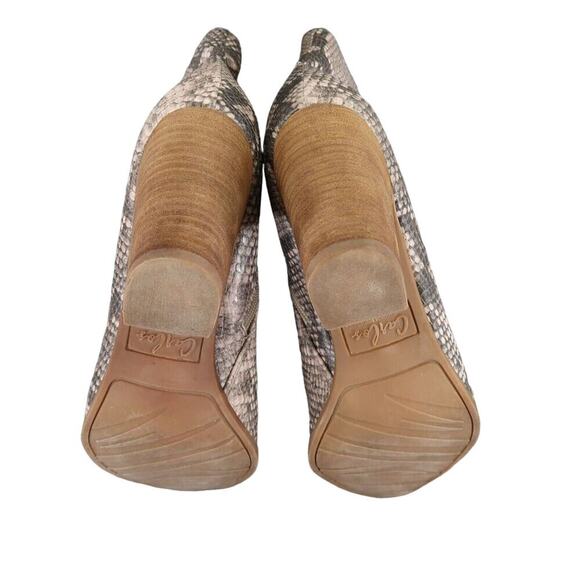Carlos Santana Shoes Womens 8.5 Booties Fashion Block Heel Snake Print Point Toe - Picture 12 of 13